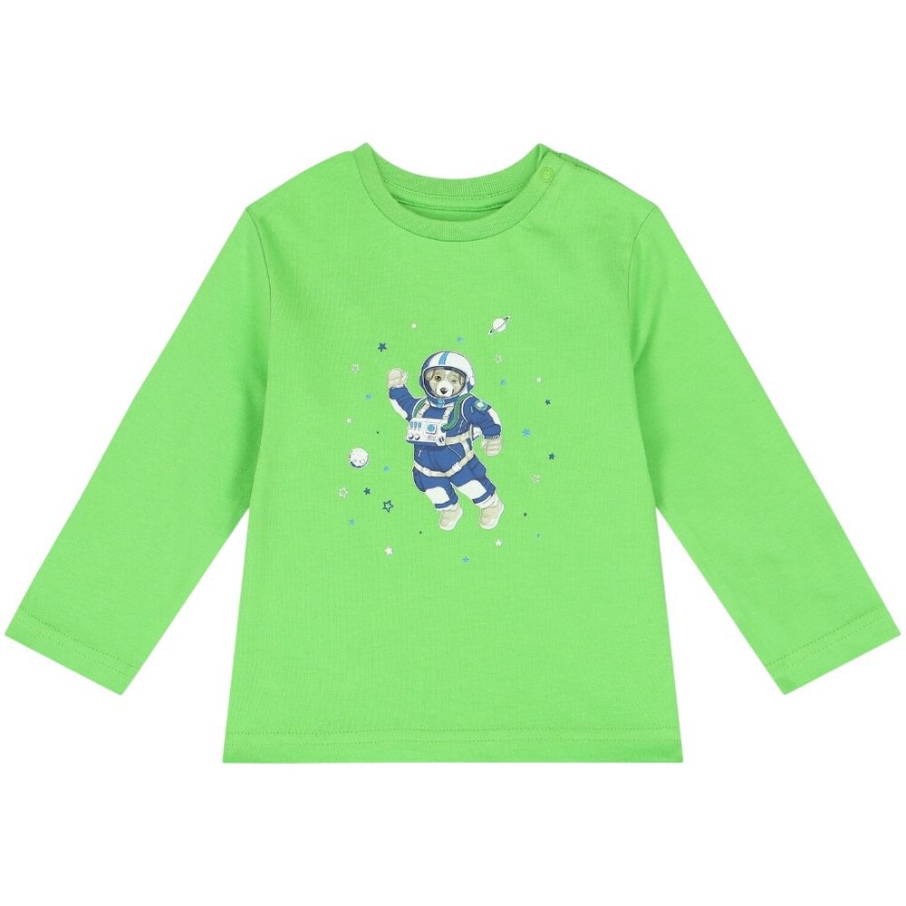 NWT $24 Mayoral Astro Pup Astronaut Kiwi Green Glow in the Dark Tee - Sz 6-9 M